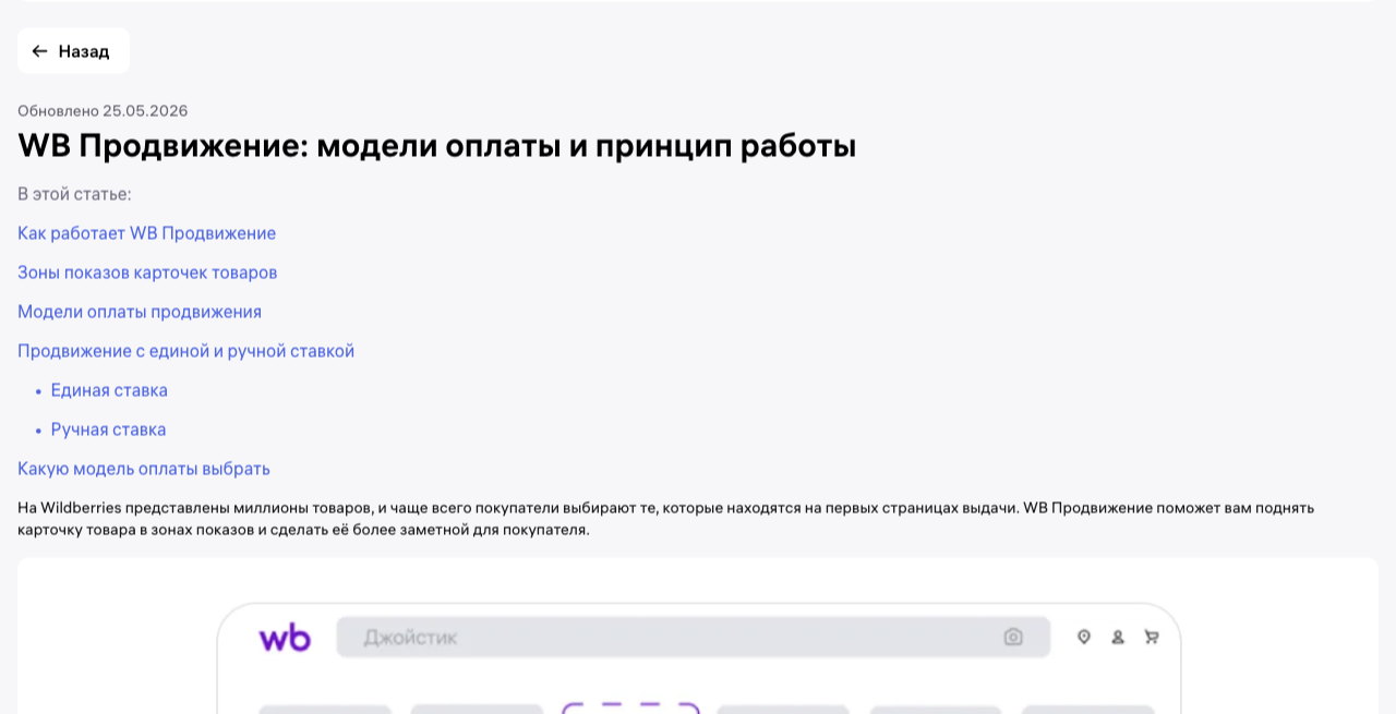 WB Продвижение: модели оплаты и принцип работы